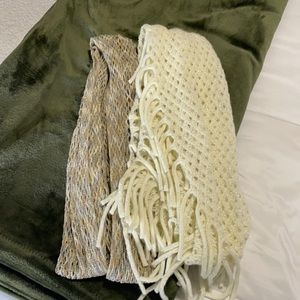 Lot of 2 sparkly fall/winter scarves